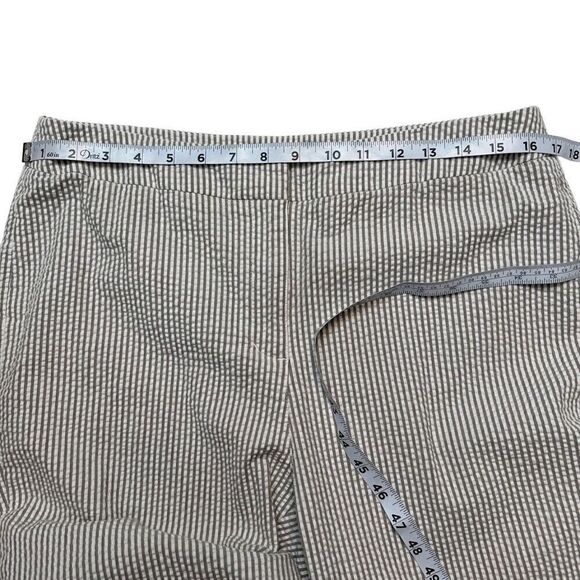 Chico’s Womens Striped Seersucker Capri Trouser Pants Beige White Medium - Picture 5 of 10